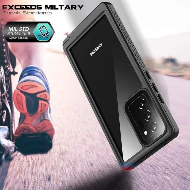 Alt view image 3 of 7 - Galaxy Note 20 Ultra Waterproof Case, Built-in Screen Protector Full-Body Protection Heavy Duty Shock-Proof dust-Proof Cover Case for Samsung Galaxy Note 20 Ultra 6.9 inch Black
