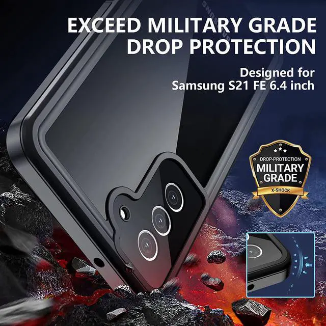 Alt view image 3 of 7 - Samsung Galaxy S21 FE Case Waterproof, 360° Full Body Protection with Built in Screen Protector Heavy Duty Shockproof IP68 Underwater Protective Phone Case for Samsung S21 FE 5G 6.4 inch 2022