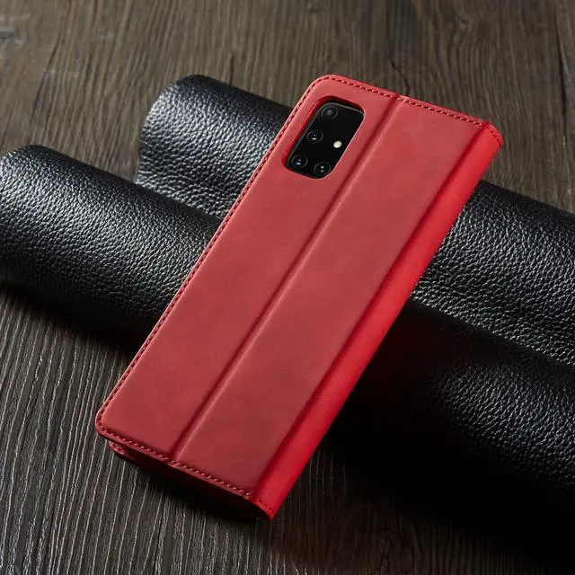 Alt view image 5 of 7 - Samsung Galaxy A51 5G Case, Premium PU Leather Cover TPU Bumper with Card Holder Kickstand Hidden Magnetic Shockproof Flip Wallet Case for Samsung Galaxy A51 6.5 inch Phone 5G Version