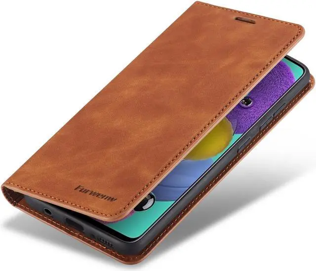 Alt view image 2 of 7 - Samsung Galaxy A51 5G Case, Premium PU Leather Cover TPU Bumper with Card Holder Kickstand Hidden Magnetic Shockproof Flip Wallet Case for Samsung Galaxy A51 6.5 inch Phone 5G Version