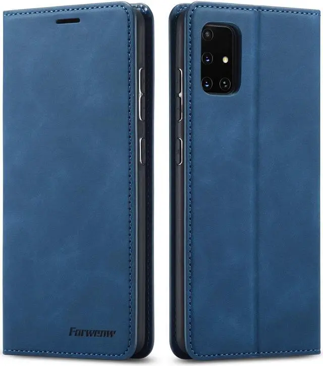 Main image of Samsung Galaxy A51 5G Case, Premium PU Leather Cover TPU Bumper with Card Holder Kickstand Hidden Magnetic Shockproof Flip Wallet Case for Samsung Galaxy A51 6.5 inch Phone 5G Version