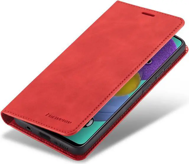 Alt view image 3 of 7 - Samsung Galaxy A51 5G Case, Premium PU Leather Cover TPU Bumper with Card Holder Kickstand Hidden Magnetic Shockproof Flip Wallet Case for Samsung Galaxy A51 6.5 inch Phone 5G Version