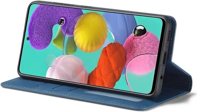 Alt view image 2 of 6 - Samsung Galaxy A71 5G Case, Premium PU Leather Cover TPU Bumper with Card Holder Kickstand Hidden Magnetic Shockproof Flip Wallet Case for Samsung Galaxy A71 6.7 inch Phone 5G Version