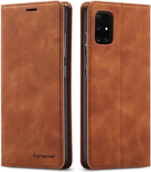 Main image of Samsung Galaxy A51 5G Case, Premium PU Leather Cover TPU Bumper with Card Holder Kickstand Hidden Magnetic Shockproof Flip Wallet Case for Samsung Galaxy A51 6.5 inch Phone 5G Version