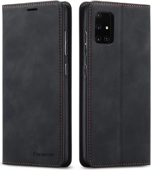 Main image of Samsung Galaxy A51 5G Case, Premium PU Leather Cover TPU Bumper with Card Holder Kickstand Hidden Magnetic Shockproof Flip Wallet Case for Samsung Galaxy A51 6.5 inch Phone 5G Version