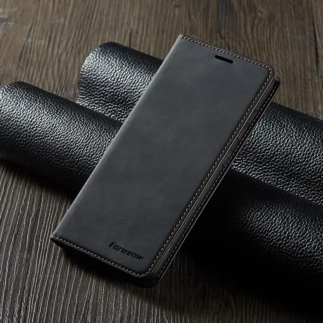 Alt view image 4 of 7 - Samsung Galaxy A51 5G Case, Premium PU Leather Cover TPU Bumper with Card Holder Kickstand Hidden Magnetic Shockproof Flip Wallet Case for Samsung Galaxy A51 6.5 inch Phone 5G Version
