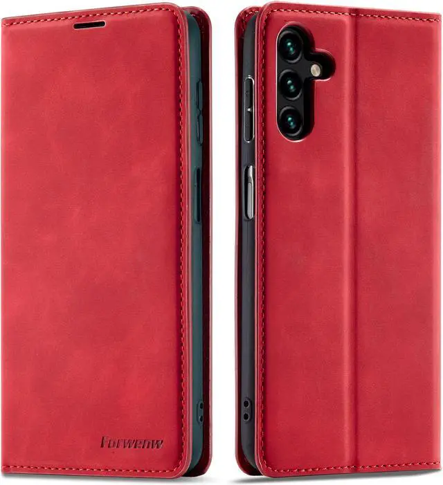 Main image of Samsung Galaxy A13 4G Case, Premium PU Leather Cover TPU Bumper with Card Holder Kickstand Hidden Magnetic Shockproof Flip Wallet Case (Not Fit for Galaxy A13 5G)
