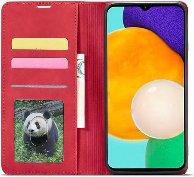 Alt view image 2 of 5 - Samsung Galaxy A13 4G Case, Premium PU Leather Cover TPU Bumper with Card Holder Kickstand Hidden Magnetic Shockproof Flip Wallet Case (Not Fit for Galaxy A13 5G)