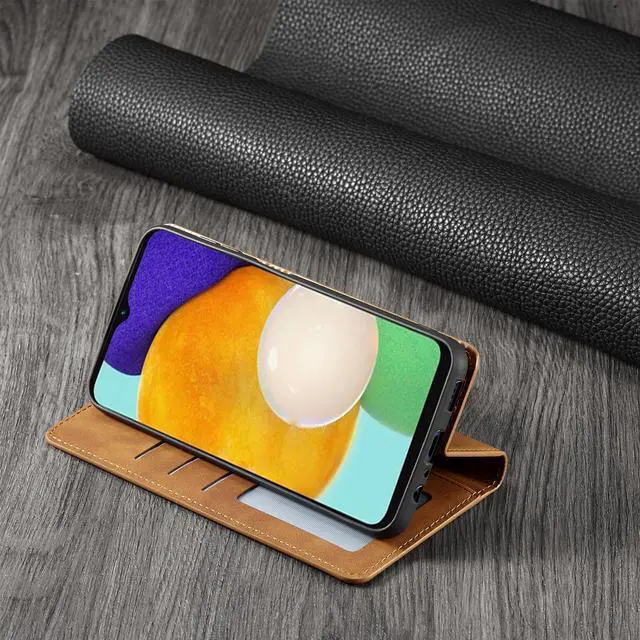 Alt view image 5 of 6 - Samsung Galaxy A13 5G Case, Premium PU Leather Cover TPU Bumper with Card Holder Kickstand Hidden Magnetic Shockproof Flip Wallet Case (Not Fit for Galaxy A13 4G)