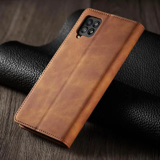 Alt view image 6 of 7 - Samsung Galaxy F62 / M62 Case, Premium PU Leather Cover TPU Bumper with Card Holder Kickstand Hidden Magnetic Shockproof Flip Wallet Case for Galaxy F62 / Galaxy M62
