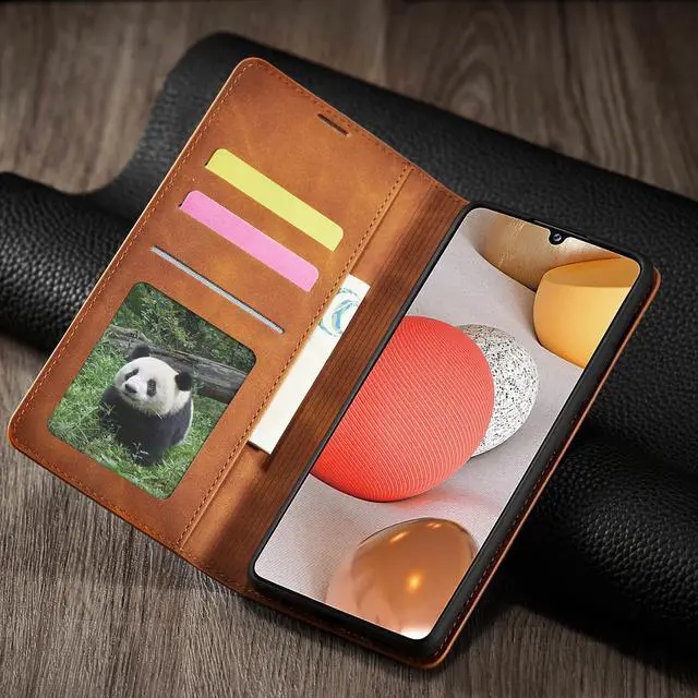 Alt view image 4 of 7 - Samsung Galaxy F62 / M62 Case, Premium PU Leather Cover TPU Bumper with Card Holder Kickstand Hidden Magnetic Shockproof Flip Wallet Case for Galaxy F62 / Galaxy M62