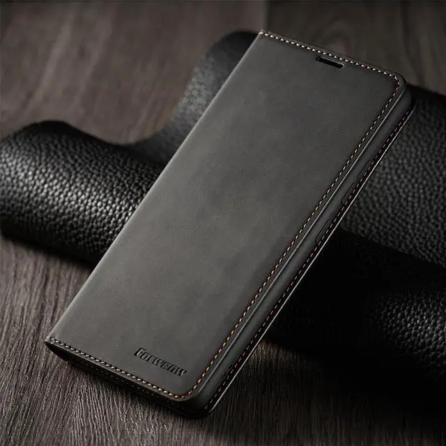 Alt view image 4 of 7 - Samsung Galaxy A12 5G Case, Premium PU Leather Cover TPU Bumper with Card Holder Kickstand Hidden Magnetic Shockproof Flip Wallet Case for Galaxy A12 5G / SM-A125 / M12 / F12