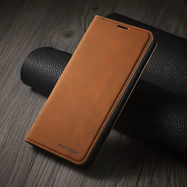 Alt view image 6 of 6 - Samsung Galaxy A02 Case, Premium PU Leather Cover TPU Bumper with Card Holder Kickstand Hidden Magnetic Shockproof Flip Wallet Case for Galaxy A02 / Galaxy M02