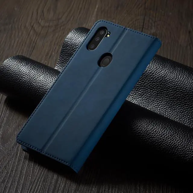 Alt view image 6 of 6 - Samsung Galaxy A11 Case, Premium PU Leather Cover TPU Bumper with Card Holder Kickstand Hidden Magnetic Shockproof Flip Wallet Case for Galaxy A11 / Galaxy M11