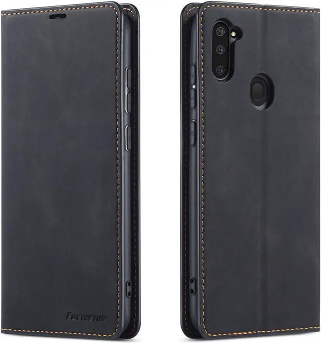 Main image of Samsung Galaxy A11 Case, Premium PU Leather Cover TPU Bumper with Card Holder Kickstand Hidden Magnetic Shockproof Flip Wallet Case for Galaxy A11 / Galaxy M11