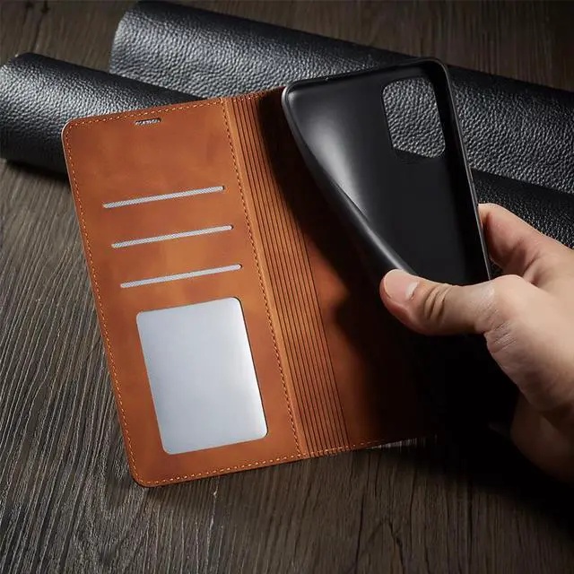 Alt view image 3 of 7 - Samsung Galaxy S20 FE 5G Case, Premium PU Leather Cover TPU Bumper with Card Holder Kickstand Hidden Magnetic Shockproof Flip Wallet Case for Galaxy S20 FE 5G 6.5 inch
