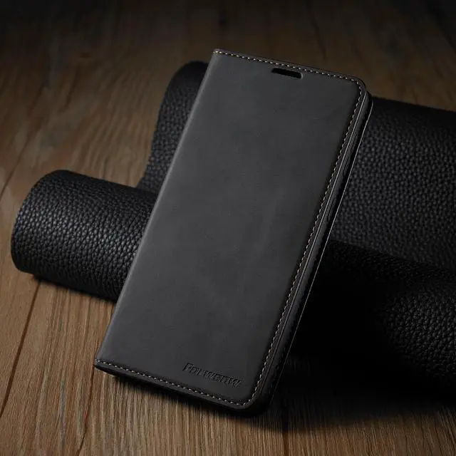 Alt view image 5 of 5 - Samsung Galaxy S21 FE 5G / A52 4G Case, Premium PU Leather Cover TPU Bumper with Card Holder Kickstand Hidden Magnetic Shockproof Flip Wallet Case for Galaxy S21 FE 5G 6.4 inch