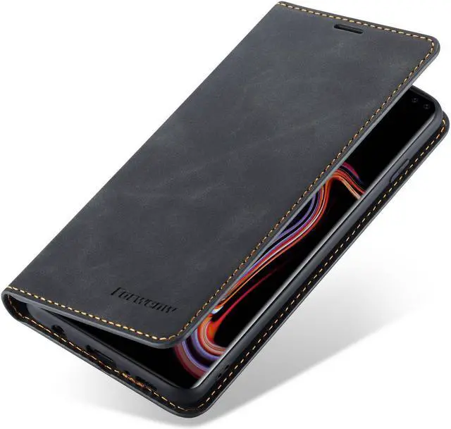Alt view image 3 of 6 - Samsung Galaxy S10 Plus Case, Premium PU Leather Cover TPU Bumper with Card Holder Kickstand Hidden Magnetic Shockproof Flip Wallet Case for Galaxy S10 Plus / S10+ 6.4 inch