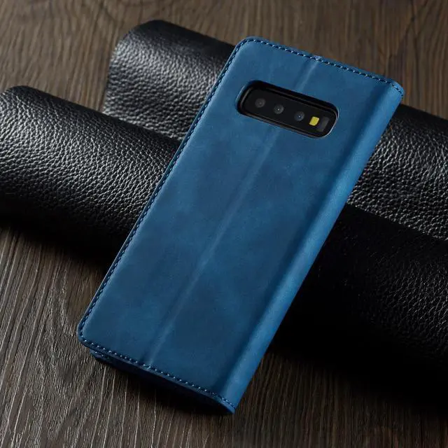 Alt view image 4 of 6 - Samsung Galaxy S10 Plus Case, Premium PU Leather Cover TPU Bumper with Card Holder Kickstand Hidden Magnetic Shockproof Flip Wallet Case for Galaxy S10 Plus / S10+ 6.4 inch