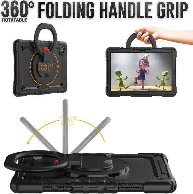 Alt view image 2 of 7 - Case For Samsung Galaxy Tab Tab A8 10.5 inch 2022 with Screen Protector and Pen Holder, Shockproof Hard Protective Kids Cover for Galaxy Tab A8 10.5 inch SM-X200 SM-X205 SM-X207 with Rotatable Stand