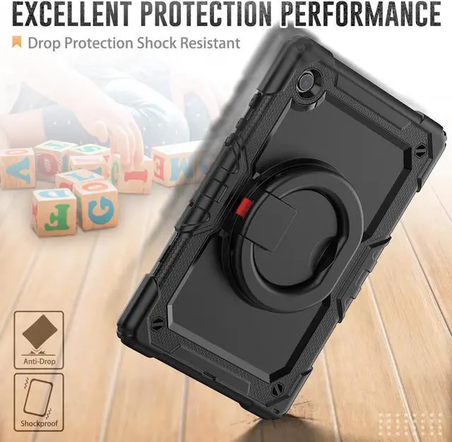 Alt view image 3 of 7 - Case For Samsung Galaxy Tab Tab A8 10.5 inch 2022 with Screen Protector and Pen Holder, Shockproof Hard Protective Kids Cover for Galaxy Tab A8 10.5 inch SM-X200 SM-X205 SM-X207 with Rotatable Stand