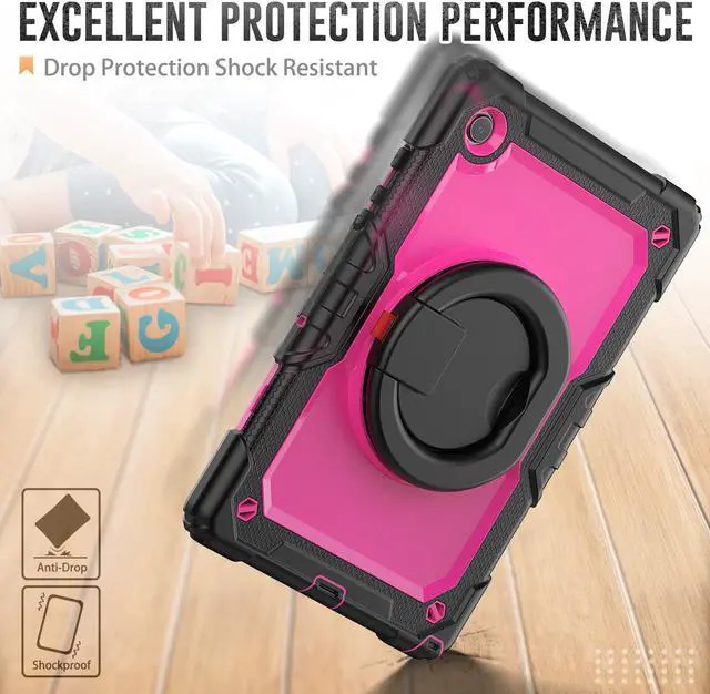 Alt view image 4 of 7 - Case For Samsung Galaxy Tab Tab A8 10.5 inch 2022 with Screen Protector and Pen Holder, Shockproof Hard Protective Kids Cover for Galaxy Tab A8 10.5 inch SM-X200 SM-X205 SM-X207 with Rotatable Stand