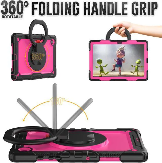 Alt view image 2 of 7 - Case For Samsung Galaxy Tab Tab A8 10.5 inch 2022 with Screen Protector and Pen Holder, Shockproof Hard Protective Kids Cover for Galaxy Tab A8 10.5 inch SM-X200 SM-X205 SM-X207 with Rotatable Stand