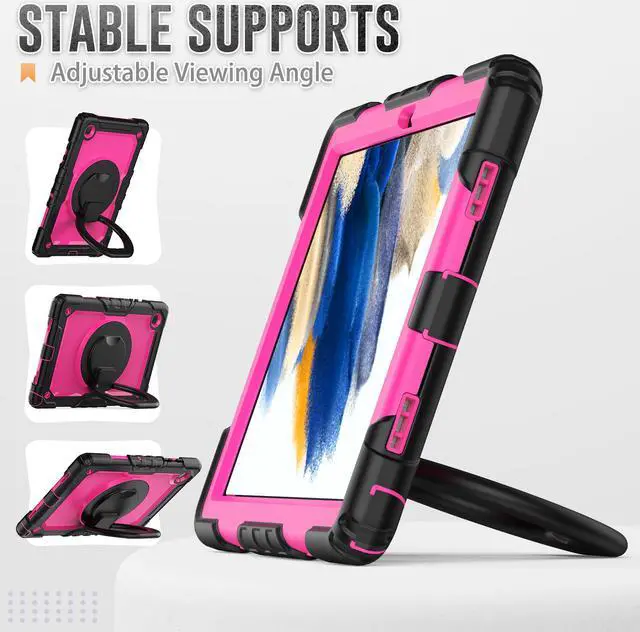 Alt view image 3 of 7 - Case For Samsung Galaxy Tab Tab A8 10.5 inch 2022 with Screen Protector and Pen Holder, Shockproof Hard Protective Kids Cover for Galaxy Tab A8 10.5 inch SM-X200 SM-X205 SM-X207 with Rotatable Stand