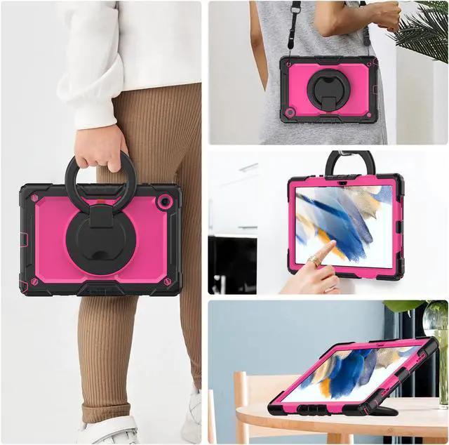 Alt view image 7 of 7 - Case For Samsung Galaxy Tab Tab A8 10.5 inch 2022 with Screen Protector and Pen Holder, Shockproof Hard Protective Kids Cover for Galaxy Tab A8 10.5 inch SM-X200 SM-X205 SM-X207 with Rotatable Stand