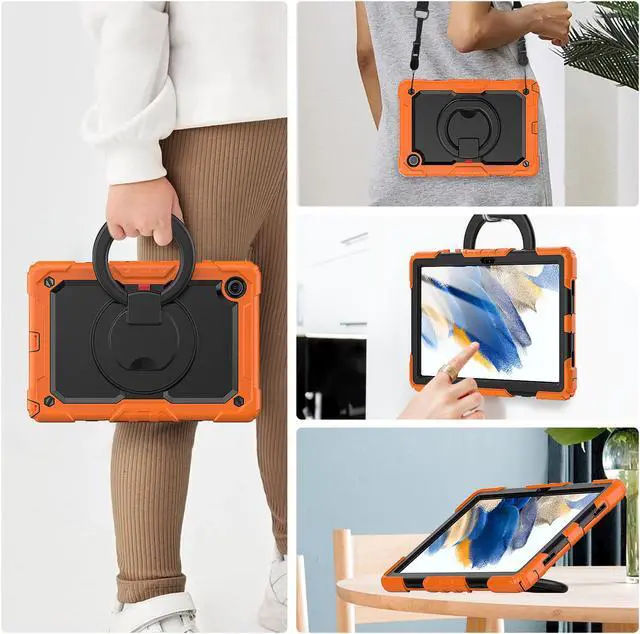 Alt view image 7 of 7 - Case For Samsung Galaxy Tab Tab A8 10.5 inch 2022 with Screen Protector and Pen Holder, Shockproof Hard Protective Kids Cover for Galaxy Tab A8 10.5 inch SM-X200 SM-X205 SM-X207 with Rotatable Stand
