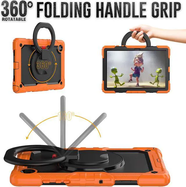 Alt view image 2 of 7 - Case For Samsung Galaxy Tab Tab A8 10.5 inch 2022 with Screen Protector and Pen Holder, Shockproof Hard Protective Kids Cover for Galaxy Tab A8 10.5 inch SM-X200 SM-X205 SM-X207 with Rotatable Stand