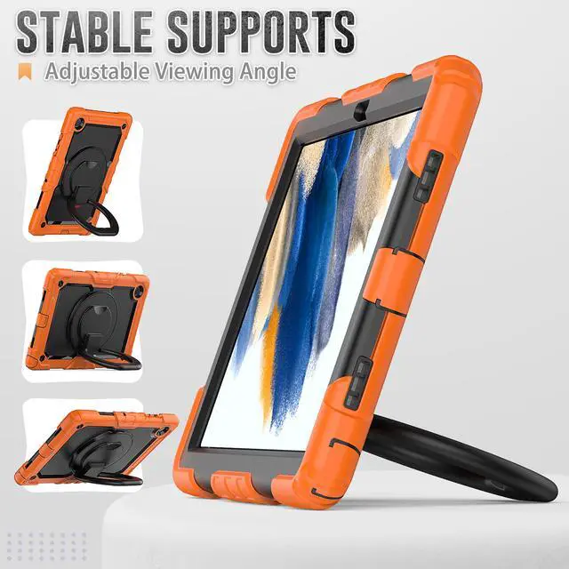 Alt view image 3 of 7 - Case For Samsung Galaxy Tab Tab A8 10.5 inch 2022 with Screen Protector and Pen Holder, Shockproof Hard Protective Kids Cover for Galaxy Tab A8 10.5 inch SM-X200 SM-X205 SM-X207 with Rotatable Stand
