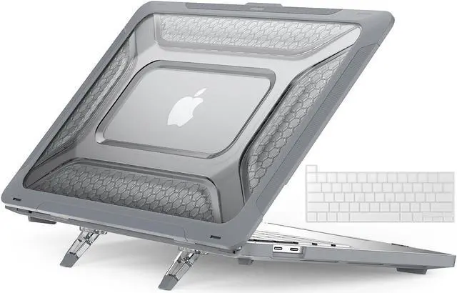 Main image of MacBook Pro 13 Case Model A2338 M1 A2289 A2251 A2159 A1989, Shockproof Hard Shell Cover with Fold Kickstand and Keyboard Skin Cover for MacBook Pro 13 Inch with Touch Bar