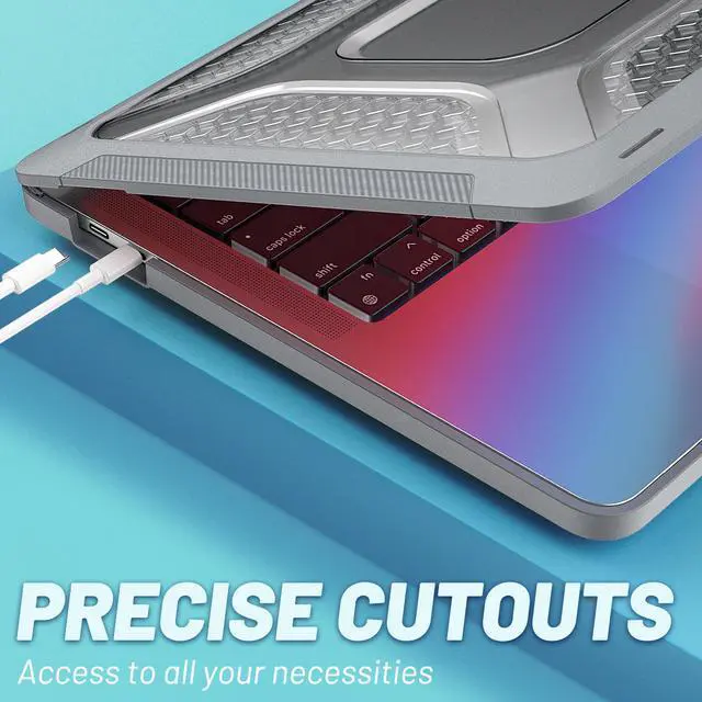 Alt view image 6 of 7 - MacBook Pro 13 Case Model A2338 M1 A2289 A2251 A2159 A1989, Shockproof Hard Shell Cover with Fold Kickstand and Keyboard Skin Cover for MacBook Pro 13 Inch with Touch Bar