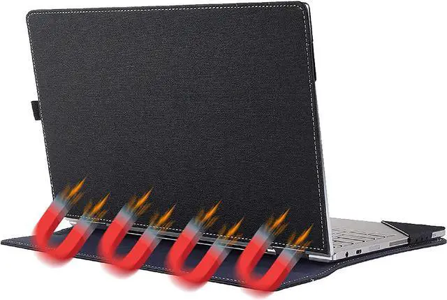 Alt view image 4 of 7 - Case for 15.6 inch Samsung Galaxy Book Flex 15.6 inch NP950QCG / Samsung Galaxy ion 15 NP950QCA,Detachable 2 in 1 PU Leather Laptop Sleeve Folio Cover with Stand