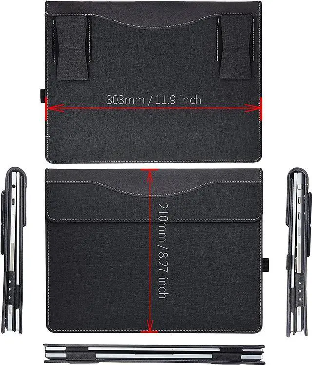 Alt view image 7 of 7 - Case for 15.6 inch Samsung Galaxy Book Flex 15.6 inch NP950QCG / Samsung Galaxy ion 15 NP950QCA,Detachable 2 in 1 PU Leather Laptop Sleeve Folio Cover with Stand