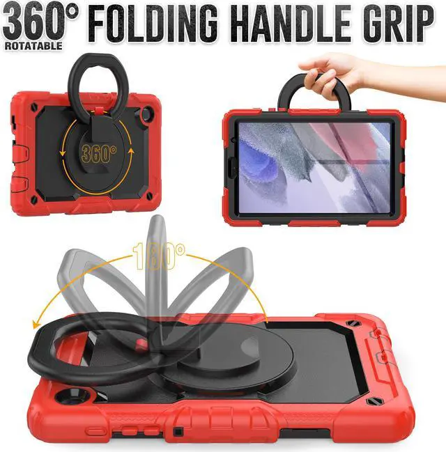Alt view image 4 of 7 - Case For Samsung Galaxy Tab A7 Lite Case 8.7 inch with Screen Protector and Pen Holder, Shockproof Hard Protective Kids Cover for Galaxy Tab A7 Lite 2021 SM-T220/T225/T227 with Rotatable Stand
