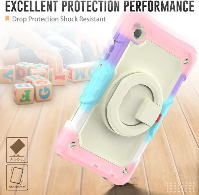 Alt view image 5 of 7 - Case For Samsung Galaxy Tab A7 Lite Case 8.7 inch with Screen Protector and Pen Holder, Shockproof Hard Protective Kids Cover for Galaxy Tab A7 Lite 2021 SM-T220/T225/T227 with Rotatable Stand