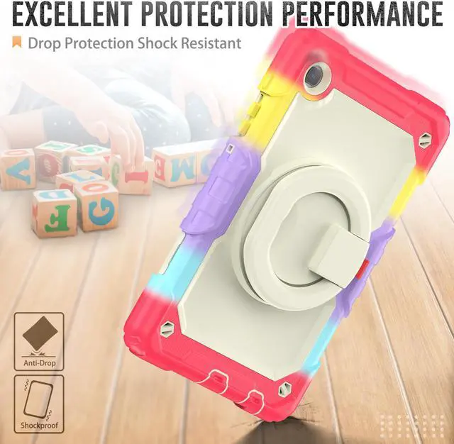 Alt view image 2 of 7 - Case For Samsung Galaxy Tab A7 Lite Case 8.7 inch with Screen Protector and Pen Holder, Shockproof Hard Protective Kids Cover for Galaxy Tab A7 Lite 2021 SM-T220/T225/T227 with Rotatable Stand