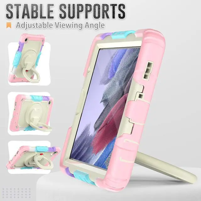 Alt view image 6 of 7 - Case For Samsung Galaxy Tab A7 Lite Case 8.7 inch with Screen Protector and Pen Holder, Shockproof Hard Protective Kids Cover for Galaxy Tab A7 Lite 2021 SM-T220/T225/T227 with Rotatable Stand