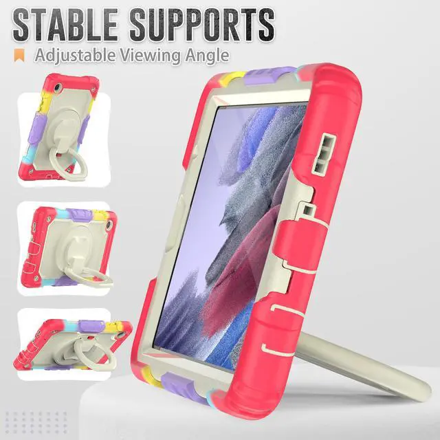 Alt view image 4 of 7 - Case For Samsung Galaxy Tab A7 Lite Case 8.7 inch with Screen Protector and Pen Holder, Shockproof Hard Protective Kids Cover for Galaxy Tab A7 Lite 2021 SM-T220/T225/T227 with Rotatable Stand