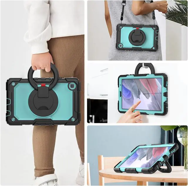 Alt view image 2 of 7 - Case For Samsung Galaxy Tab A7 Lite Case 8.7 inch with Screen Protector and Pen Holder, Shockproof Hard Protective Kids Cover for Galaxy Tab A7 Lite 2021 SM-T220/T225/T227 with Rotatable Stand
