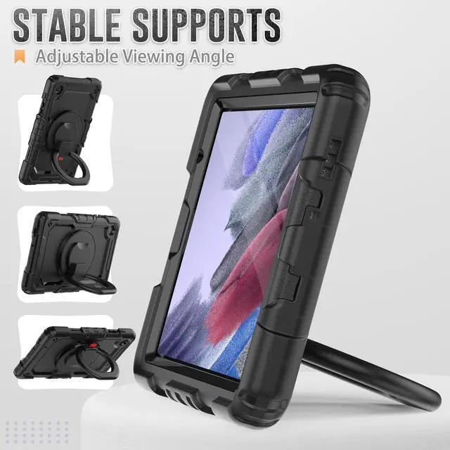 Alt view image 4 of 7 - Case For Samsung Galaxy Tab A7 Lite Case 8.7 inch with Screen Protector and Pen Holder, Shockproof Hard Protective Kids Cover for Galaxy Tab A7 Lite 2021 SM-T220/T225/T227 with Rotatable Stand