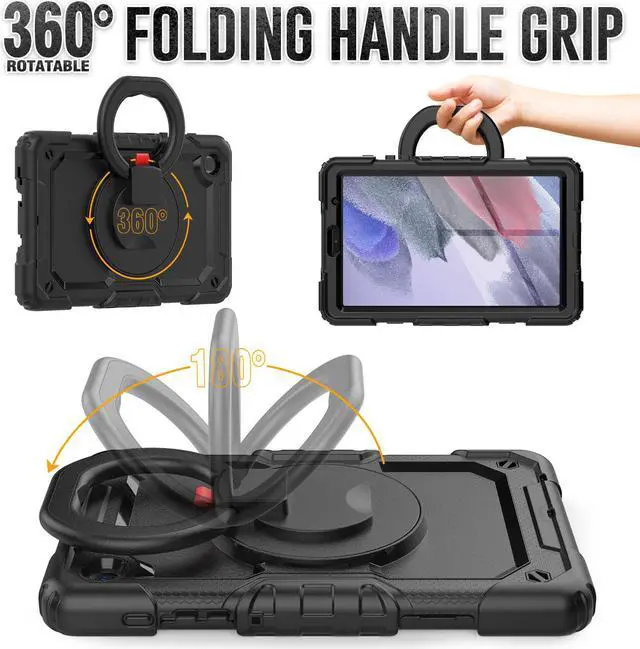 Alt view image 2 of 7 - Case For Samsung Galaxy Tab A7 Lite Case 8.7 inch with Screen Protector and Pen Holder, Shockproof Hard Protective Kids Cover for Galaxy Tab A7 Lite 2021 SM-T220/T225/T227 with Rotatable Stand