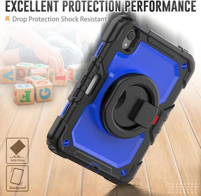 Alt view image 3 of 7 - iPad Mini 6 Case 2021 8.3 Inch with Pencil Holder & Screen Protector for Kids Boys Girls & Business | Protective Heavy Duty iPad Mini 6th Generation Cover with Hand Shoulder Strap