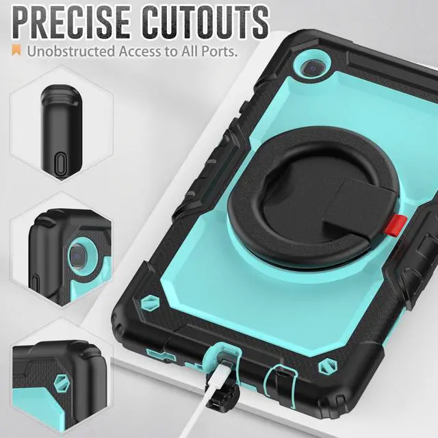 Alt view image 7 of 7 - Case For Samsung Galaxy Tab A7 Lite Case 8.7 inch with Screen Protector and Pen Holder, Shockproof Hard Protective Kids Cover for Galaxy Tab A7 Lite 2021 SM-T220/T225/T227 with Rotatable Stand