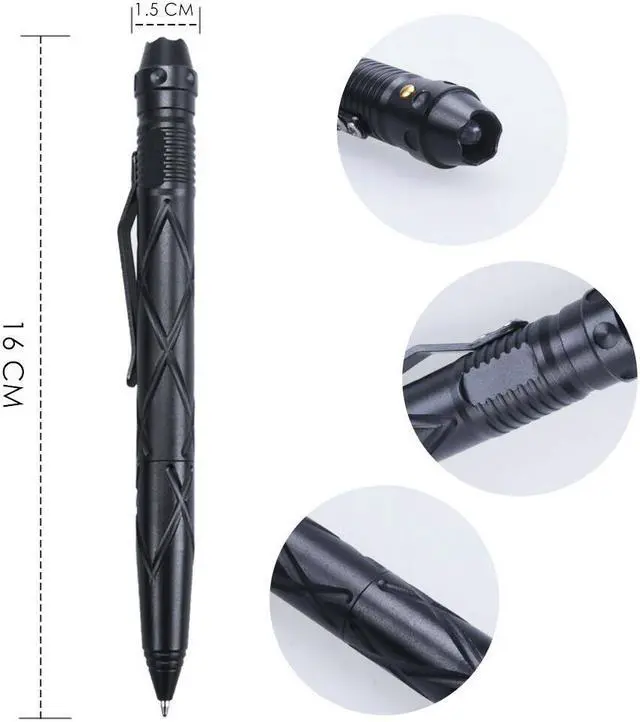 Alt view image 6 of 7 - Tactical Self Defense Tactical Penlight Water Resistant LED Flashlight Torch For Hunting Camping Hiking Fishing Self-Defense Emergency