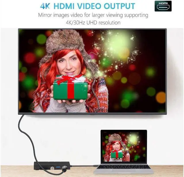 Alt view image 5 of 7 - 7-in-1 USB C Dock with 4K HDMI Gigabit Ethernet PD Charging 2 USB 3.0 Ports SD / TF Card Reader Compatible with MacBook Pro and USB C Device USB-C Hub Multiport Adapter Werleo USB C Network Adapter
