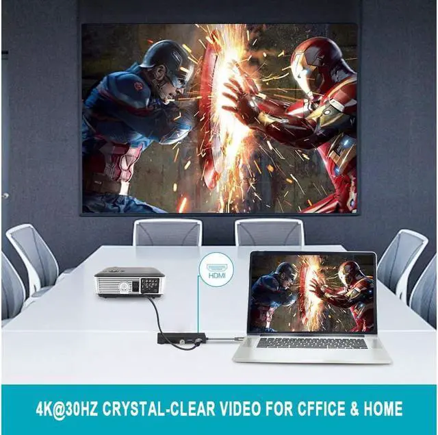 Alt view image 7 of 7 - 7-in-1 USB C Dock with 4K HDMI Gigabit Ethernet PD Charging 2 USB 3.0 Ports SD / TF Card Reader Compatible with MacBook Pro and USB C Device USB-C Hub Multiport Adapter Werleo USB C Network Adapter