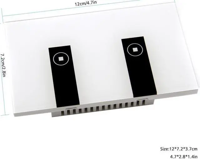 Alt view image 2 of 7 - WIFI Smart Wall Light Home Switch 2 Gang Wireless in Wall Glass Touch Panel Plate Works with Alexa Echo Google Home Remote Control Lights by Android/IOS APP